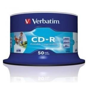 CD-R Verbatim 52x 700MB (Cake 50) WIDE PRINTABLE