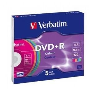 DVD+R Verbatim 16x 4.7GB (Slim 5) COLOUR