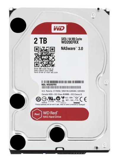 Dysk HDD WD Red Plus WD20EFRX (2 TB ; 3.5"; 64 MB; 5400 obr/min)