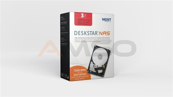 Dysk HGST (HITACHI) Deskstar NAS 3TB 7200 64MB SATA III 3.5"