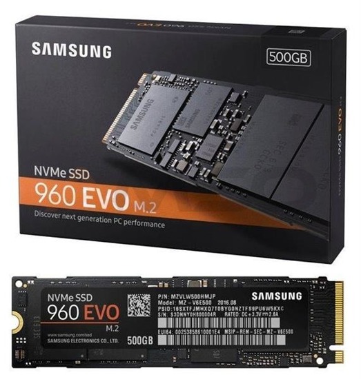 Dysk SSD Samsung 960 EVO 500GB M.2 2280 NVMe (3200/1800 MB/s)