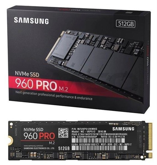 Dysk SSD Samsung 960 PRO 512GB M.2 2280 NVMe (3500/2100 MB/s)