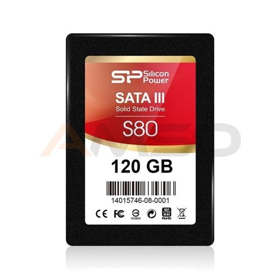 Dysk SSD Silicon Power S80 120GB 2.5" (550/500) SATA3 7mm Black for gaming