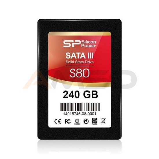 Dysk SSD Silicon Power S80 240GB 2.5" (555/530) SATA3 7mm Black for gaming