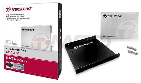 Dysk SSD Transcend 370 256GB SATA3 2,5" (570/320) Aluminum CASE + adapter 3,5”