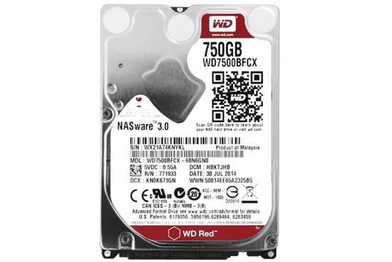 Dysk Twardy Western Digital RED 750GB 2.5'' HDD SATA 5400RPM NASware 3.0 WD7500BFCX
