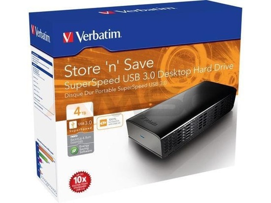 Dysk zewnętrzny Verbatim 4TB 3.5" Store 'n' Save czarny USB 3.0