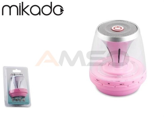 Głośnik Bluetooth Mikado MDX-28BT Pink microSD LED