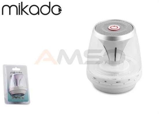 Głośnik Bluetooth Mikado MDX-28BT White microSD LED