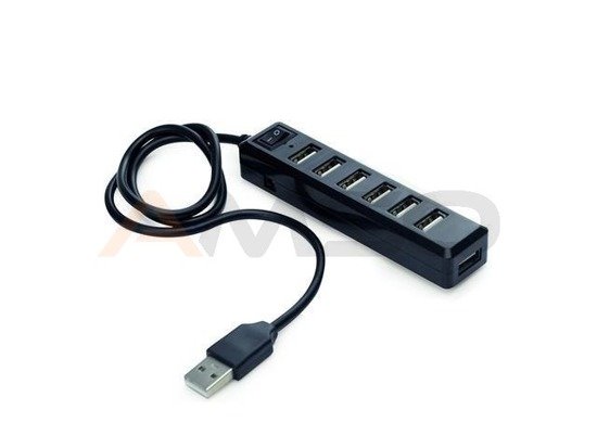 HUB USB Gembird USB 2.0 7-porty z włącznikiem, zasilanie zew. (brak w zestawie)