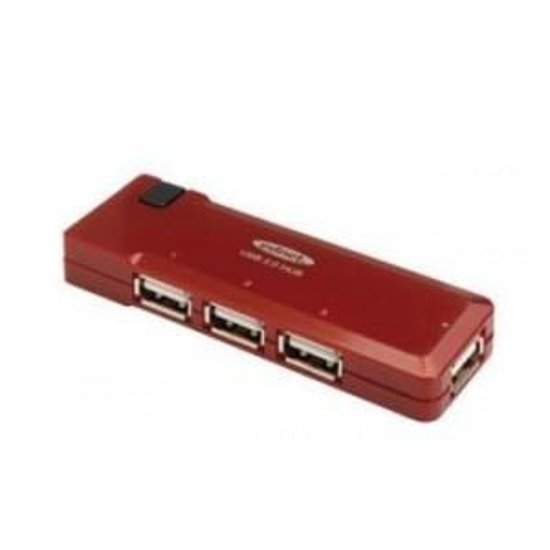 Hub USB 2.0 4-portowy, pasywny, czerwony EDNET
