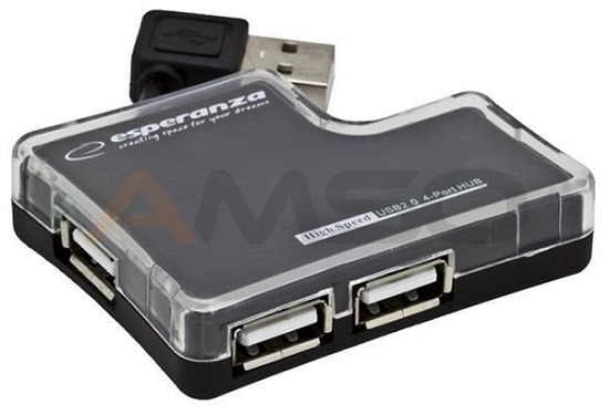 Hub USB Esperanza EA124 4xUSB 2.0 czarny