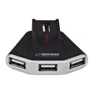 Hub USB Esperanza EA125 4xUSB 2.0 czarny