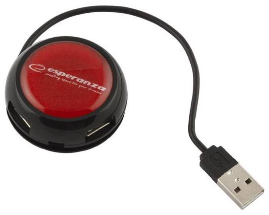 Hub USB Esperanza EA135R YOYO 4xUSB 2.0 czarno-czerwony
