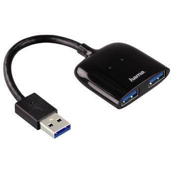 Hub USB Hama "MOBI" 2xUSB 3.0 czarny