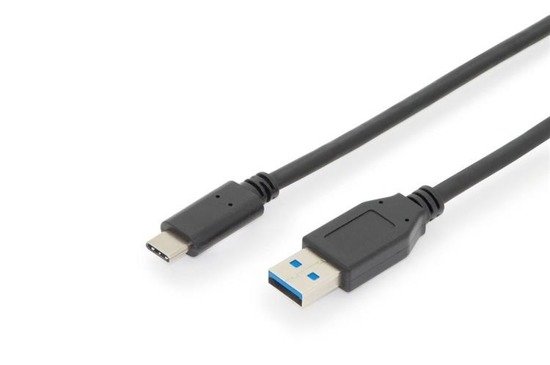 Kabel Assmann USB 3.1 Gen.2 SuperSpeed+ 10Gbps Typ USB C/A M/M, PD, czarny 1m
