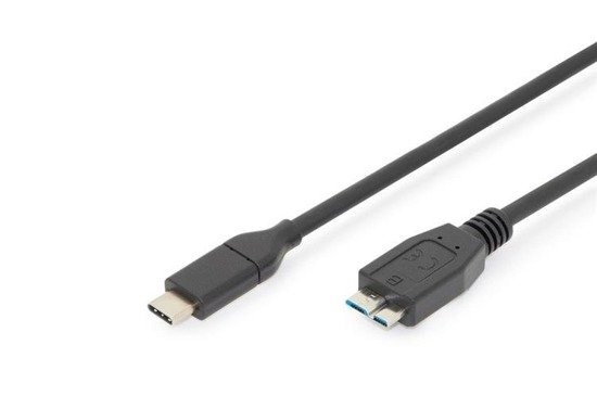 Kabel Assmann USB 3.1 Gen.2 SuperSpeed+ 10Gbps Typ USB C/microB M/M PD, czarny, 1m