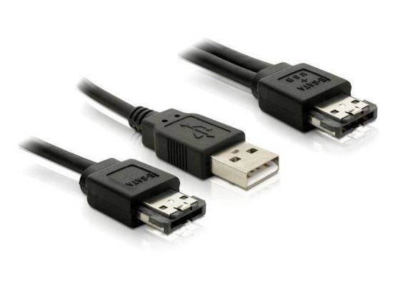 Kabel Delock Power over eSATA(M) -> USB(AM) + eSATA(M) 1m