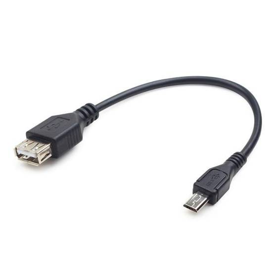 Kabel GEMBIRD A-OTG-AFBM-03 (USB F - Micro USB M; 0,15m; kolor czarny)