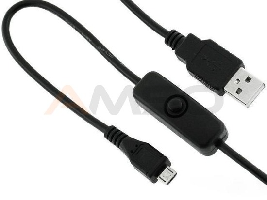 Kabel Gembird USB Micro AM-BM 1,5m Raspberry (włącznik)