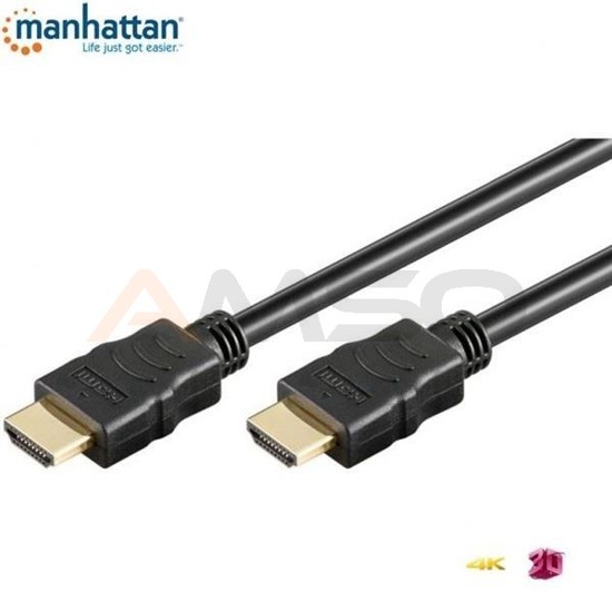 Kabel HDMI Manhattan C-HDMI14.30 HDMI/HDMI M/M 1.4, ekranowany, 3m, czarny