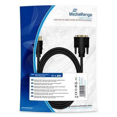 Kabel HDMI MediaRange MRCS185 HDMI/DVI-D, 2.0m, czarny