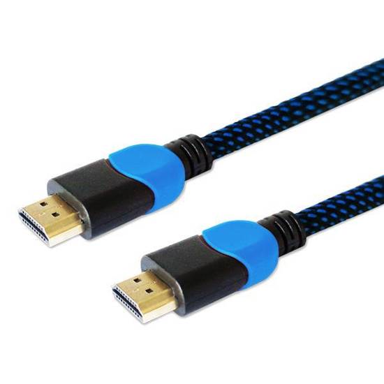 Kabel HDMI v2.0 Savio GCL-05 3,0m, dedykowany do Playstation, gamingowy, OFC, 4K, niebiesko-czarny, złote końcówki