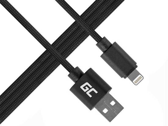 Kabel Przewód Green Cell Lightning - USB Nylonowy do iPhone 11 / XS / X / XR / 8 / 7 / 6