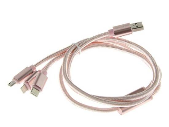 Kabel Przewód USB - microUSB / lightning / USB typ C