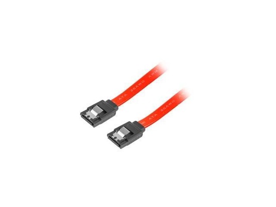 Kabel SATA Lanberg DATA II (3Gb/s) F/F 1m metalowe zatrzaski czerwony