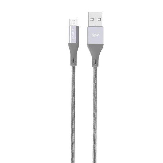 Kabel Silicon Power Boost Link Nylon LK30AB, USB - micro USB 1m, grey BULK