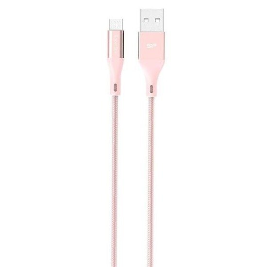 Kabel Silicon Power Boost Link Nylon LK30AB, USB - micro USB 1m, pink BULK