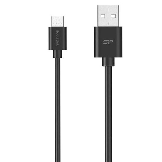 Kabel Silicon Power Boost Link PVC LK10AB, USB - micro USB 1m, black BULK