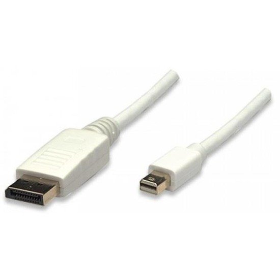Kabel Techly Mini DisplayPort/DisplayPort M/M, 1m, biały