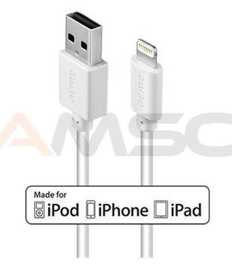 Kabel USB 2.0 Acme CB1021W A/M - Lightning MFi/M, 1m, biały