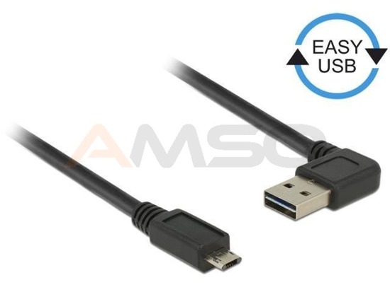 Kabel USB 2.0 Delock A(M) - micro B(M) 5m czarny kątowy lewo/prawo Easy-USB
