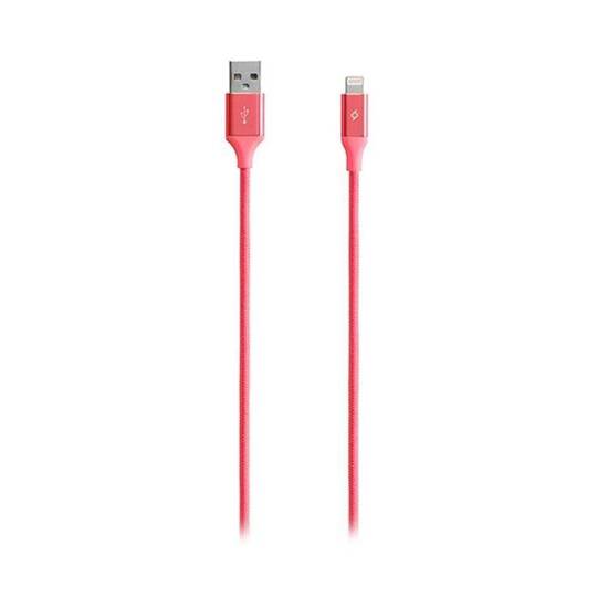 Kabel USB 2.0 Ttec A/M - Lightning/M, 1.2m, aluminiowy, czerwony