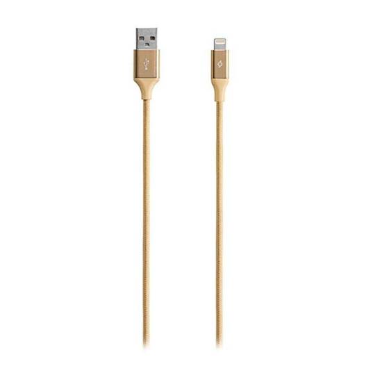 Kabel USB 2.0 Ttec A/M - Lightning/M, 1.2m, aluminiowy, złoty