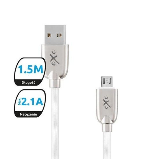 Kabel USB 2.0 eXc BLADE USB A(M) - micro USB B(M) 5-pin, 1,5m, biały