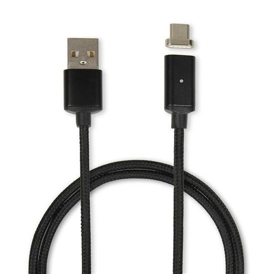 Kabel USB 2.0 iBOX IKUMM2 A/M - microUSB B/M, 1m, magnetyczny, czarny