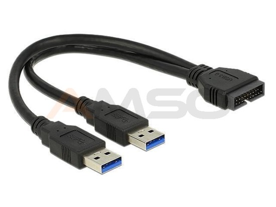 Kabel USB 3.0 Delock pinheader - 2x USB-AM 0,25m wewnętrzny