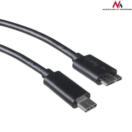 Kabel USB 3.0 Maclean MCTV-845 USB typ C 3.0 (M) - Micro USB B 3.0 (M) czarny, 1m
