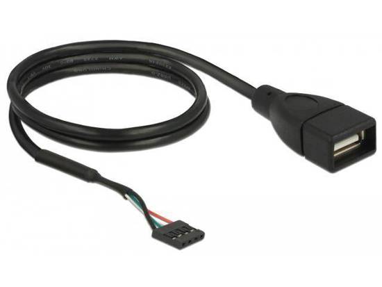 Kabel USB Delock Pin Header 4Pin (F) - A (F) 60cm czarny