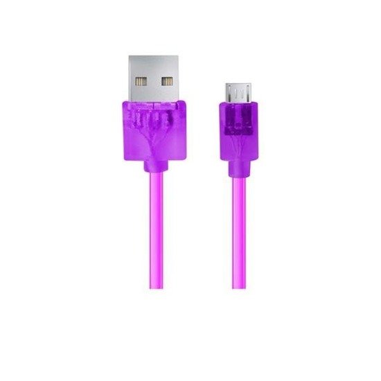 Kabel USB Esperanza Micro USB A-B 1,5m transparentny fioletowy