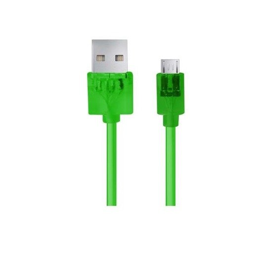 Kabel USB Esperanza Micro USB  A - B 1m transparentny zielony
