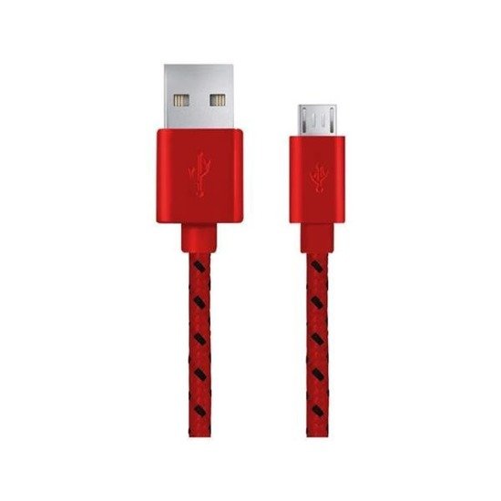 Kabel USB Esperanza USB 2.0 A - micro USB B M/M 2m oplot czerwony
