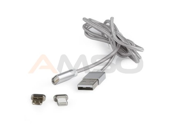 Kabel USB Gembird micro AM + Lightning magnetyczny combo USB 2.0 1m