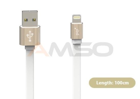 Kabel USB - lightning PQI 100cm metalic złoty iPhone, iPad