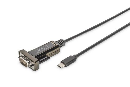 Kabel adapter Digitus USB 2.0 HighSpeed Typ USB C/RS232 M/M czarny 1m