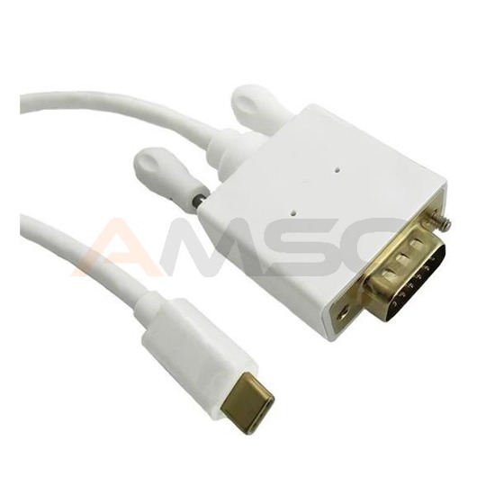 Kabel adapter Qoltec USB 3.1 typC M / VGA M 1080p Alternate mode 1m